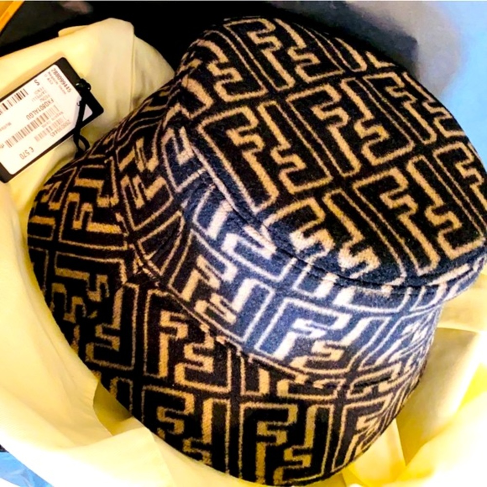 Authentic Brand New Fendi FF Wool Bucket Hat